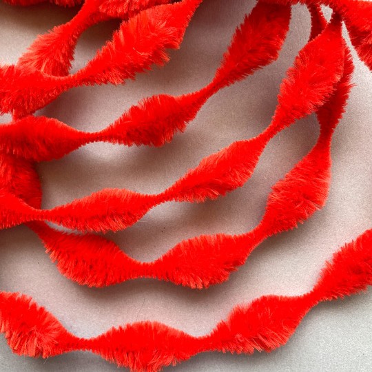 2-1/2" Bump Chenille in Red ~ 1 yd.